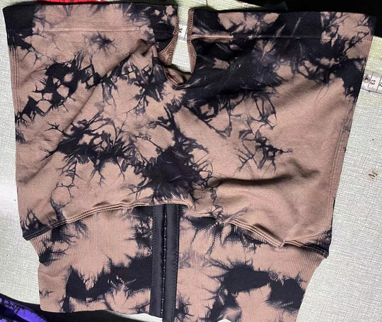 Damen Modische Radlerhosen mit höhenverstellbarem Bund und einzigartigem Batikdesign EB