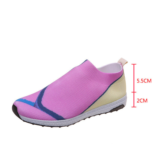 Damen Slip-On Sneakers mit atmungsaktiver Strick-Oberfläche und rutschfester Sohle EB
