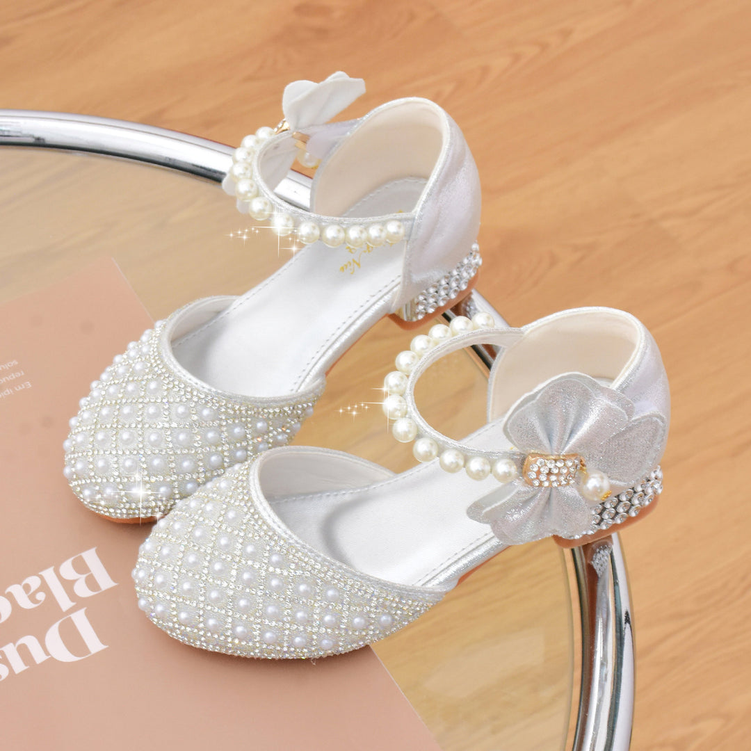 Mädchen Ballerinas mit Perlen- und Strassverzierungen EB