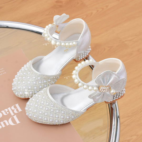 Mädchen Ballerinas mit Perlen- und Strassverzierungen EB