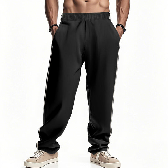 Herren Sportliche Freizeithose mit seitlichen Streifen und elastischem Bund EB