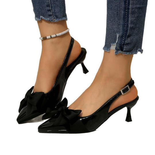 Damen Slingback-Pumps mit auffälligem Schleifen-Design EB