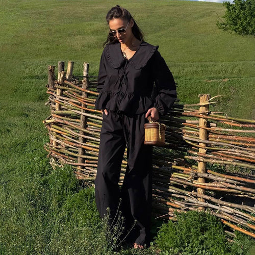 Damen Verspielte Bluse mit Rüschen und Kordelzug EB