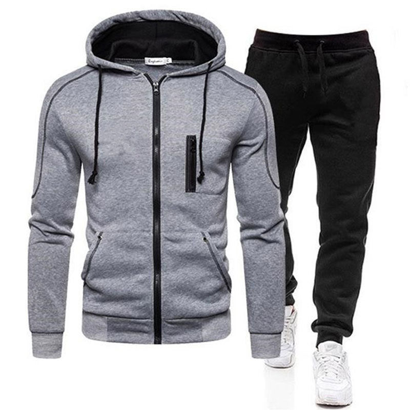 Herren sportliches Kombi-Outfit mit praktischen Reißverschlusstaschen EB