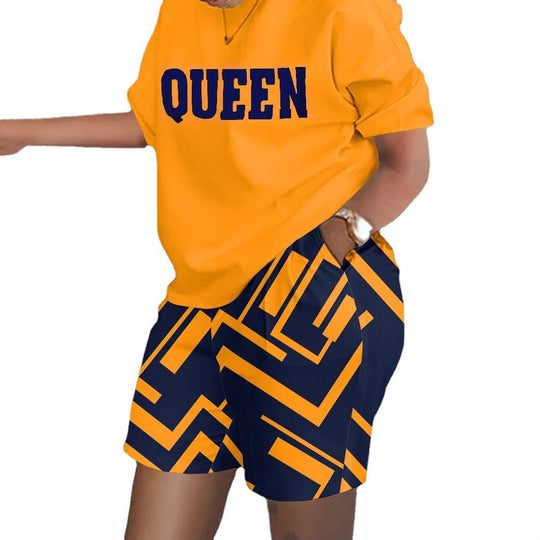 Damen Freizeitoberteil und Shorts Set EB