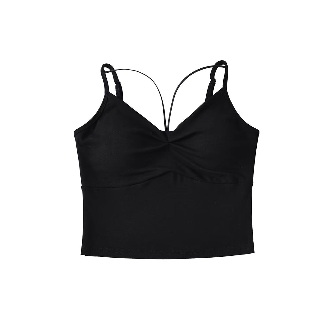 Damen elegantes Crop-Top mit verstellbaren Spaghetti-Trägern EB