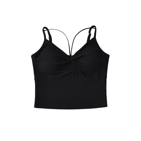 Damen elegantes Crop-Top mit verstellbaren Spaghetti-Trägern EB