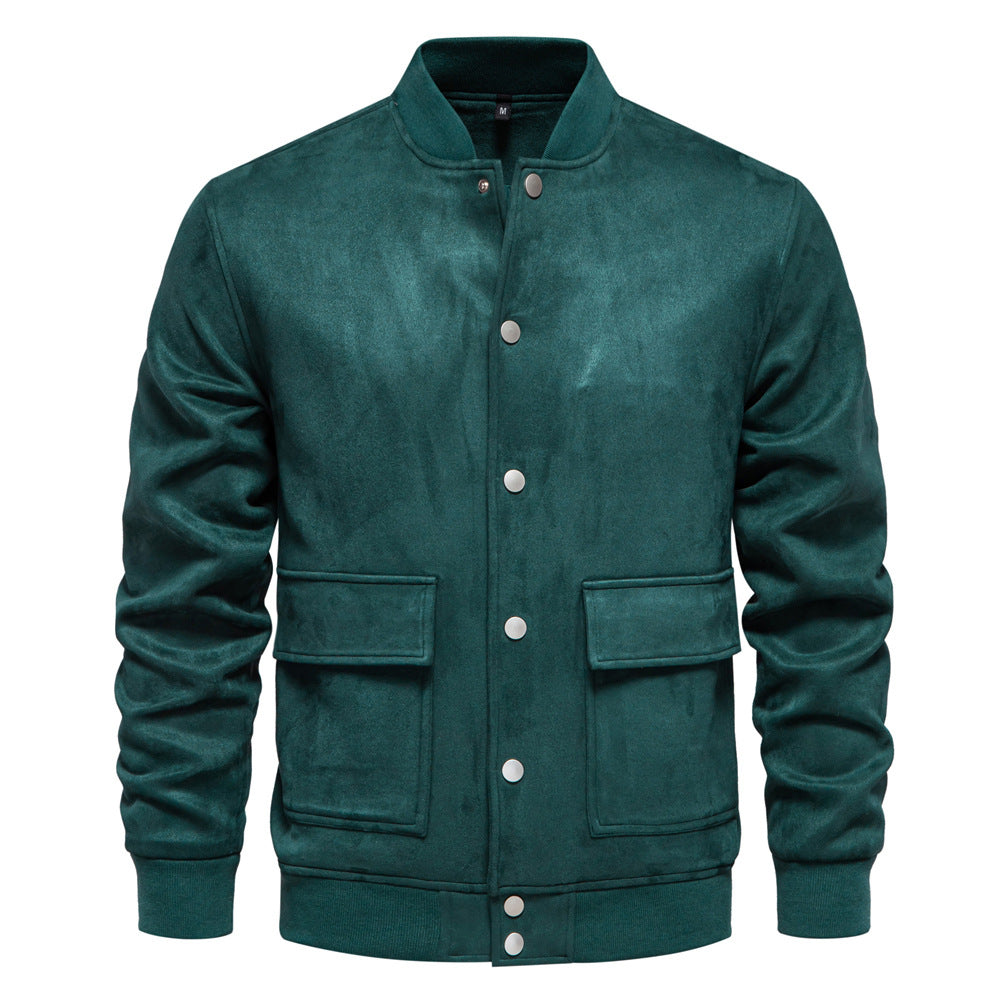 Herren leichter Kunstleder-Jacke mit praktischen Taschen EB