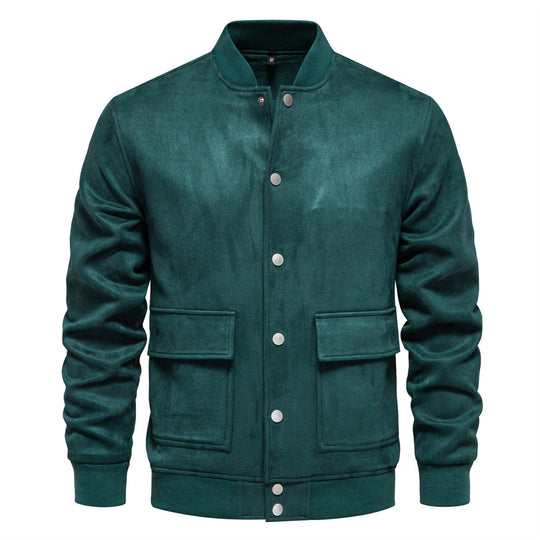 Herren leichter Kunstleder-Jacke mit praktischen Taschen EB