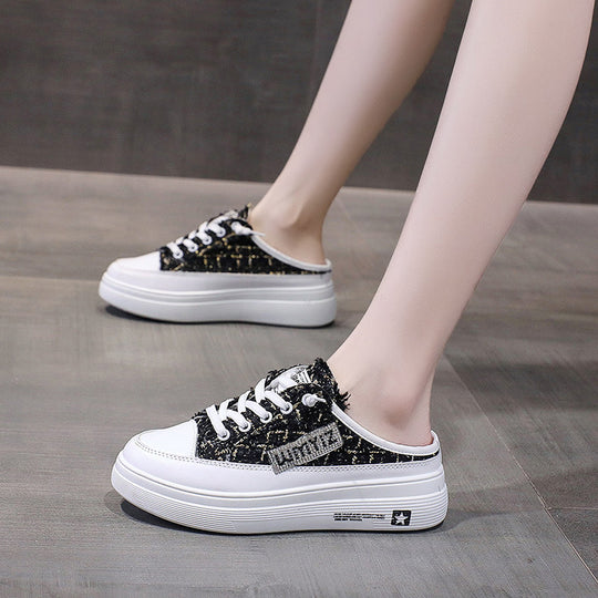 Damen modische Plateausneaker mit eleganter texturierten Oberflächenstruktur EB