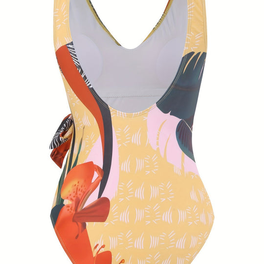 Damen Einteiliger Badeanzug mit elegantem Wickelrock EB