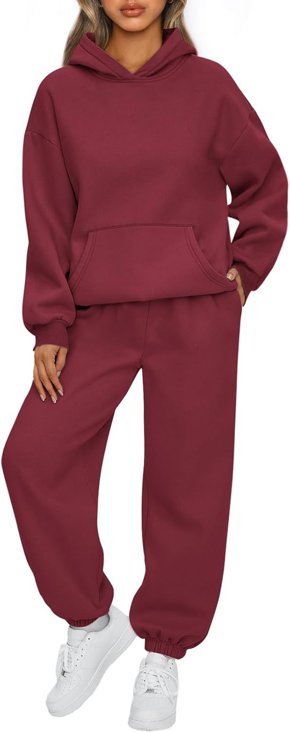Damen nan gemütliches Oversize Hoodie und Jogginghose Set aus weicher Baumwollmischung EB
