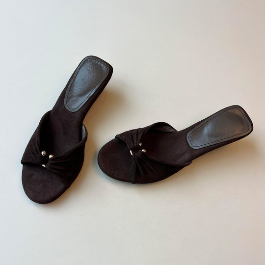 Damen Pantoletten mit elegantem Knoten-Design und komfortabler Fußbettgestaltung EB