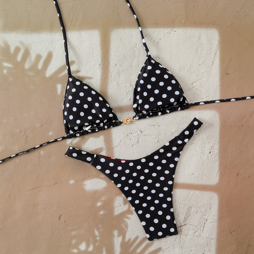 Damen Designer-Bikini mit Leopardenmuster und raffinierten Details EB