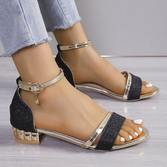 Damen Glitzernde Absatzsandalen EB