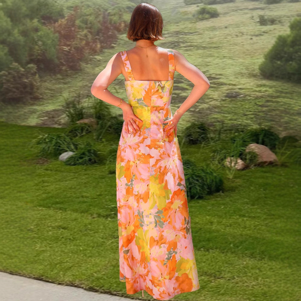 Damen Maxikleid mit floralen Mustern EB