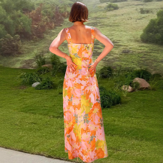 Damen Maxikleid mit floralen Mustern EB