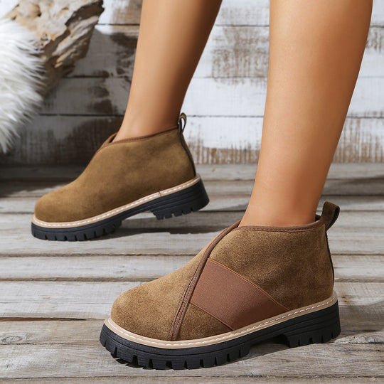 Damen modische Chelsea-Stiefel mit rutschfester Sohle und elastischem Einsatz EB