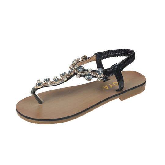 Damen elegantes Zehentrenner-Design mit funkelnden Strass-Akzenten EB