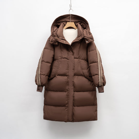 Damen Isolierter Wintermantel mit funktionalen Taschen und verstellbarer Kapuze EB