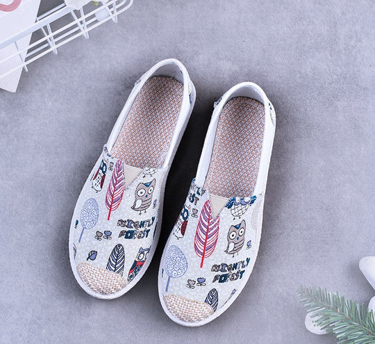 EB | Atmungsaktive Canvas Espadrilles mit Grafischem Druck