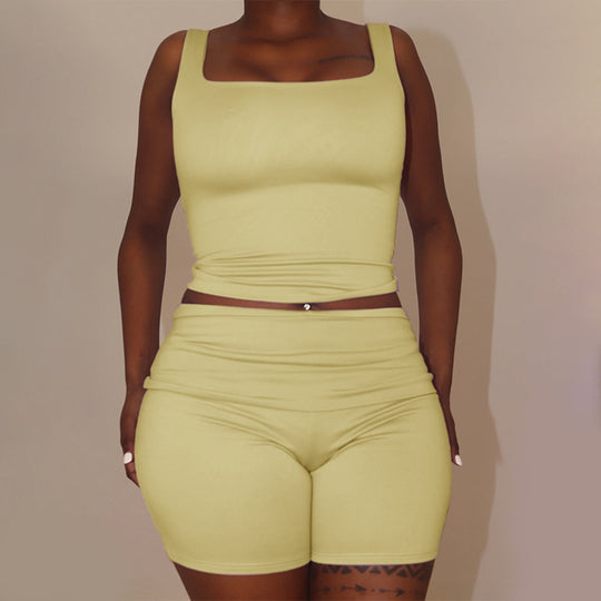 Damen Sportliches Set mit figurformendem Top und Shorts EB
