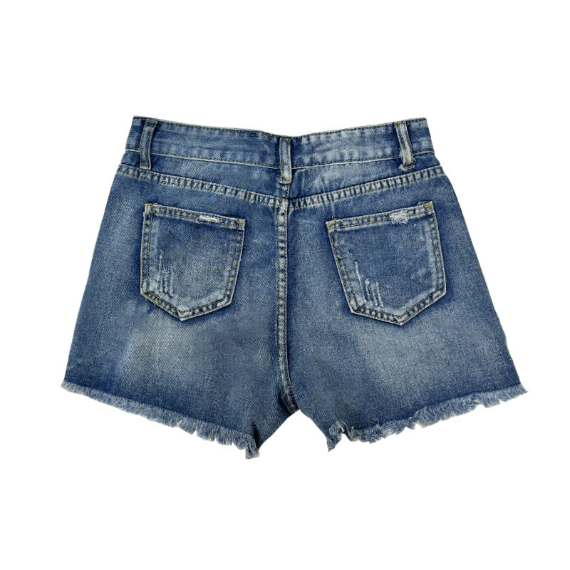 Damen Destroyed Denim Shorts EB