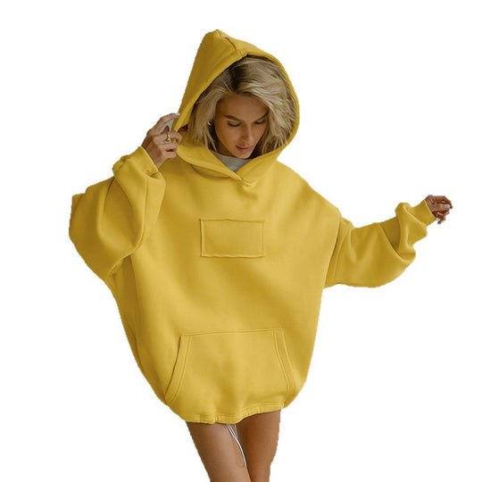 Damen Oversized Hoodie mit Kängurutasche und Kapuze EB