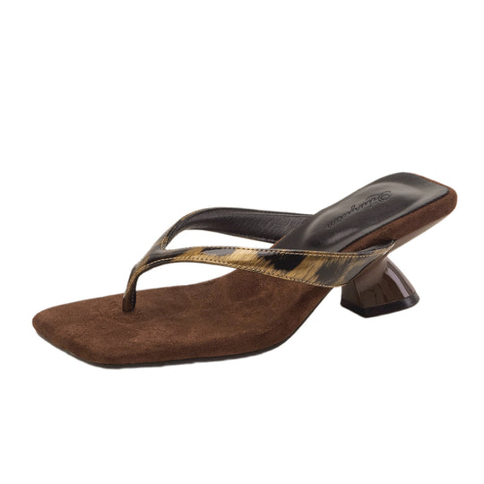 Damen elegante Flip-Flops mit modischem Blockabsatz EB