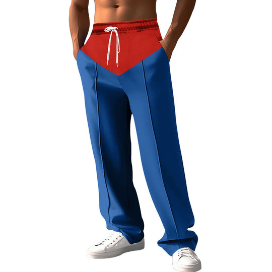 Herren nan Relaxed-Fit Sweathose mit V-Bund, Kordelzug, Eingrifftaschen und sichtbarer Bügelfalte EB