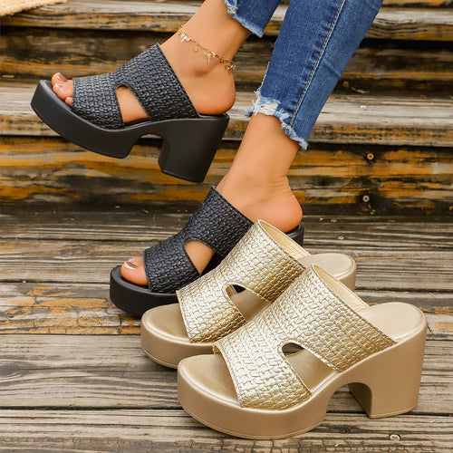 Damen Plateaupumps mit offenen Seiten EB