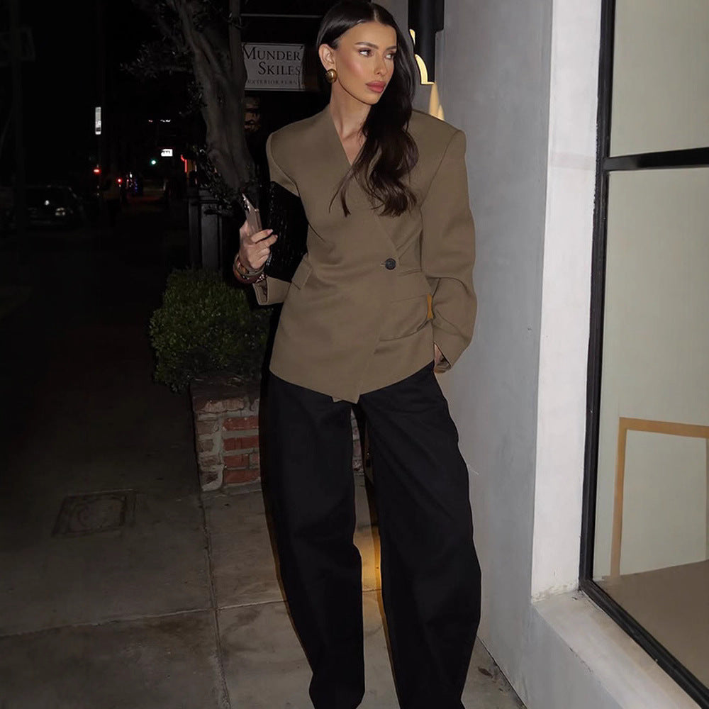 Damen Elegante Oversized Blazerjacke EB