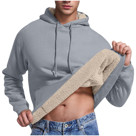 Herren Fleece-Kapuzenpullover mit innenliegendem Kuschelfutter EB