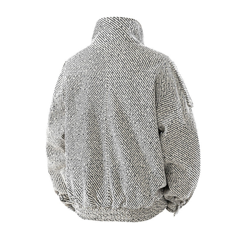 Herren gepolsterte Wollmix Übergangsjacke im Oversize-Schnitt mit Stehkragen EB