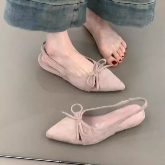 Damen Sling-Ballerinas mit dekorativem Schleifendetail und komfortablem Fußbett EB