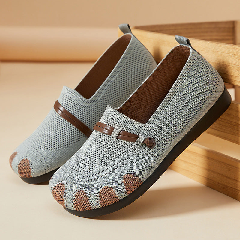 Damen Bequeme Slip-On Ballerinas mit flexiblem Obermaterial EB