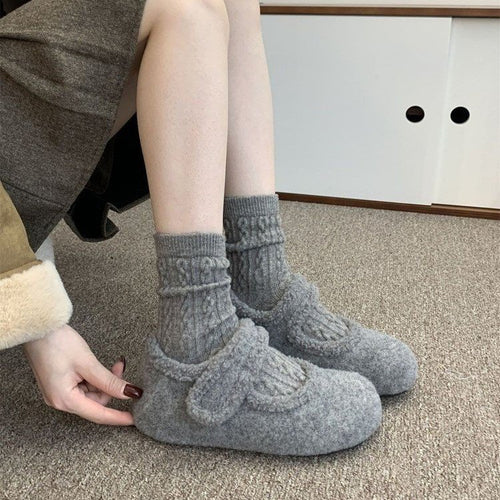 Damen Filz-Hausschuhe mit verstellbarem Riemen EB