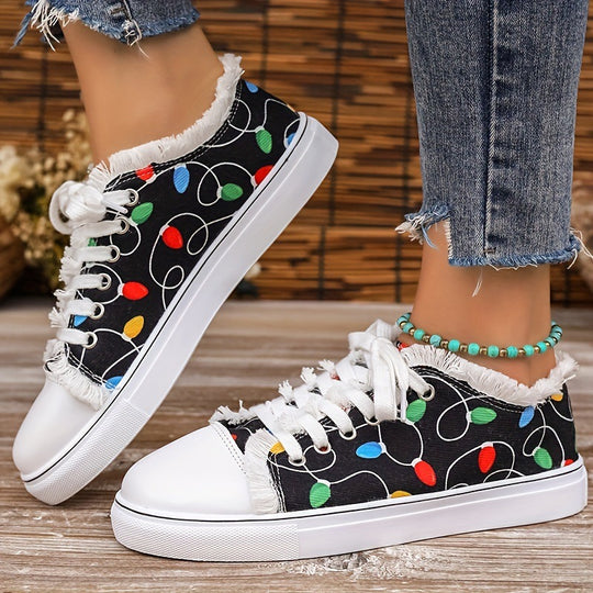 Damen Freizeitschuhe mit verspieltem Motiv und gemütlicher Fleece-Innensohle EB