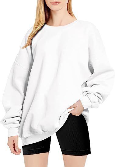 Damen nan Oversize-Sweater mit tiefem Schulterfall und gerippten Bündchen EB