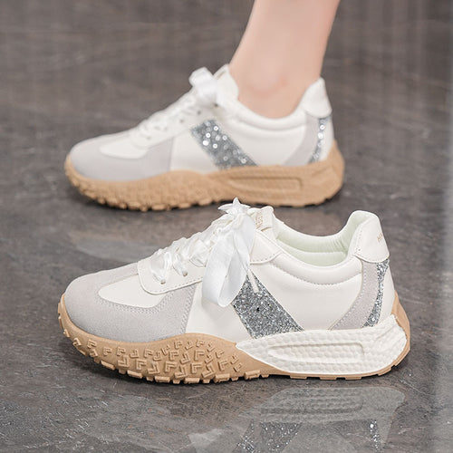 Damen Sportliche Sneakers mit glitzernden Designelementen EB