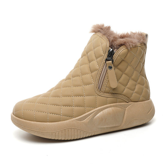 Damen Warmgefütterte Winterstiefel mit praktischem Reißverschluss und rutschfester Sohle EB
