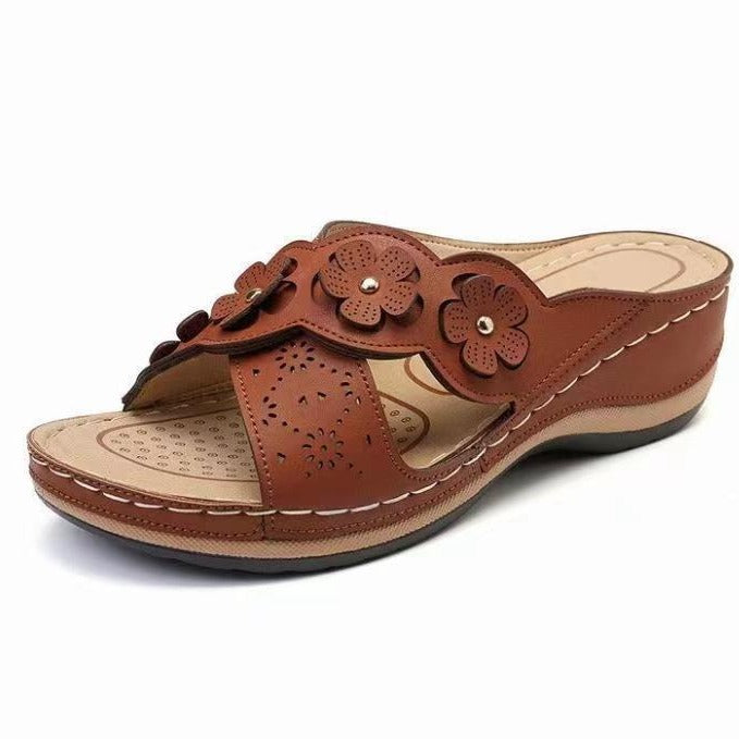 Damen Sandalen mit floralen Akzenten EB