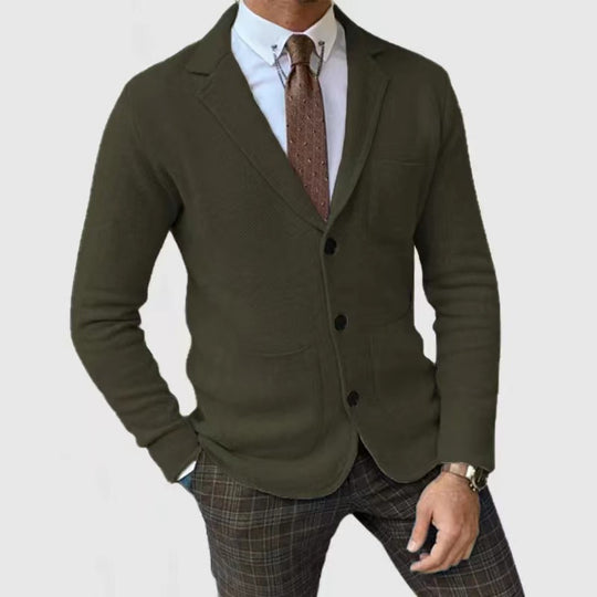 Herren stilvolle Strickjacke mit praktischen Taschen EB