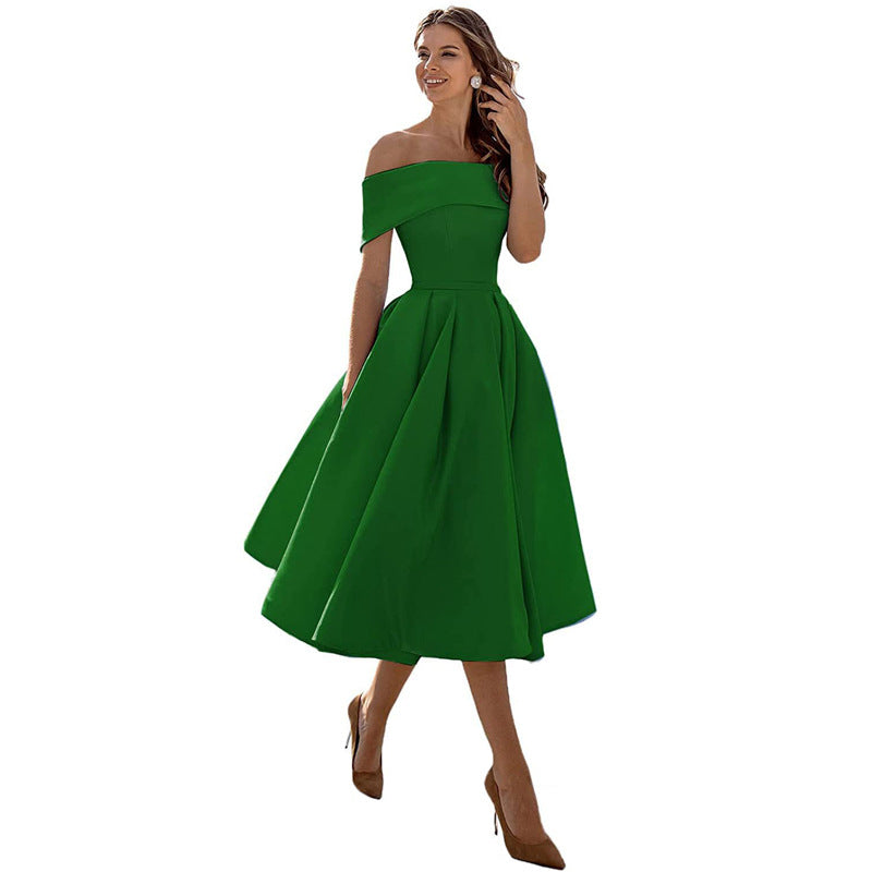 EB | Legere Mode Satin Cocktailkleid Ohne Träger
