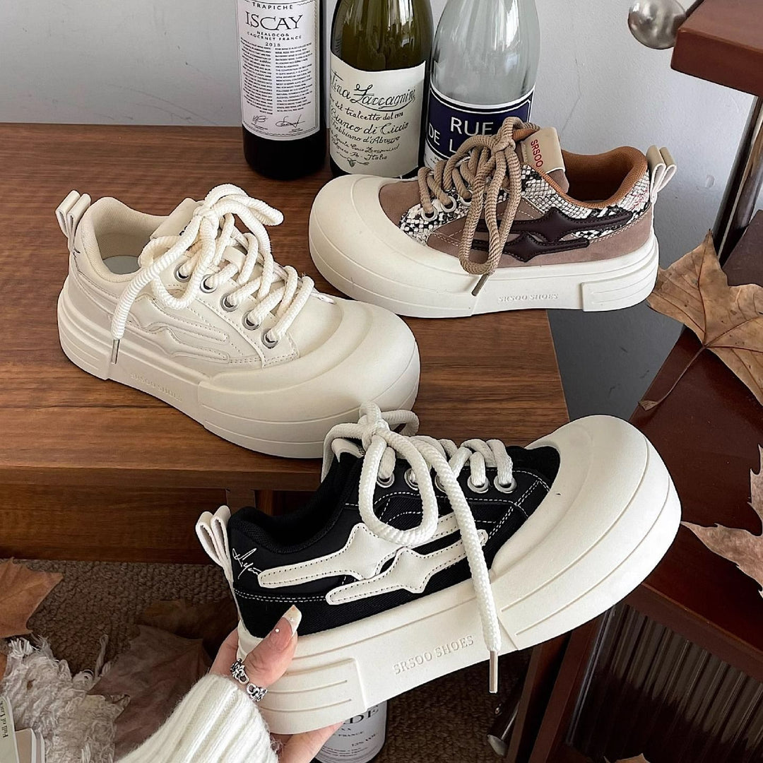Damen Trendige Plattform Sneakers mit extra dämpfender Sohle und atmungsaktivem Obermaterial EB