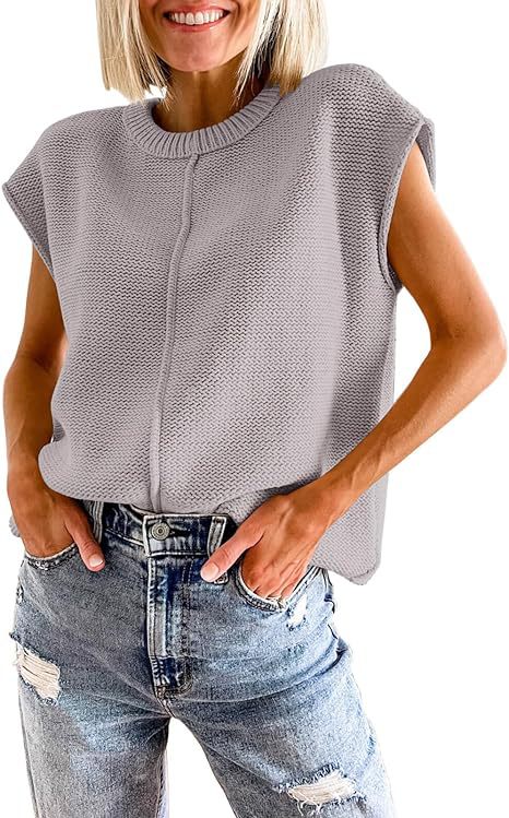 Damen lässiges Strickoberteil mit überschnittenen Schultern und strukturierter Textur EB