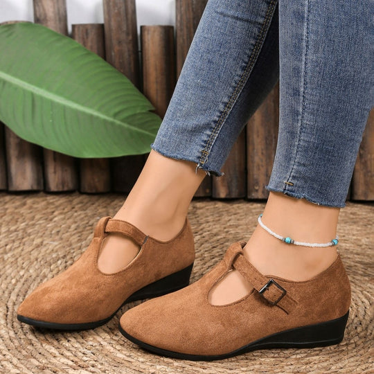 Damen Elegante Mokassins mit modischem Riemendesign EB
