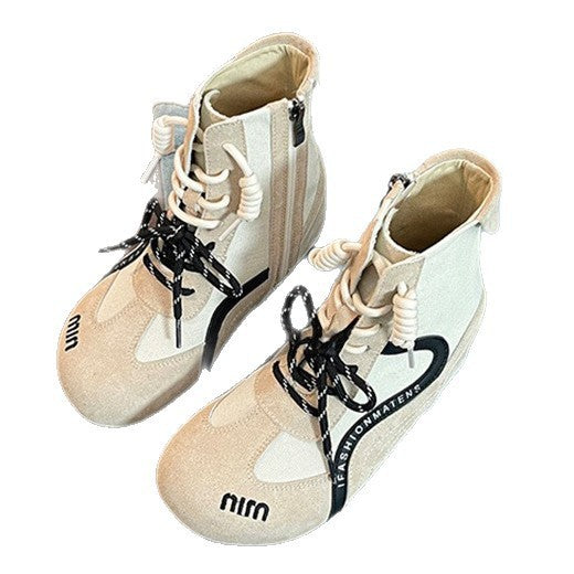 Damen High-Top Sneakers mit innovativer Schnürung und Reißverschluss EB