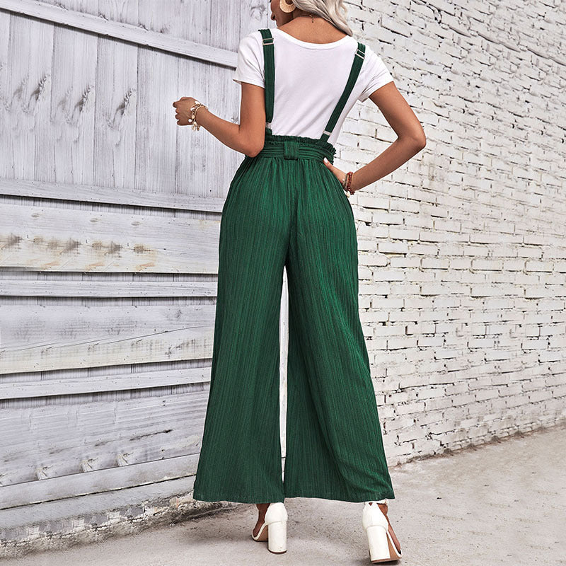 Damen Culotte-Jumpsuit mit verstellbaren Trägern und elegantem Kordelzug EB