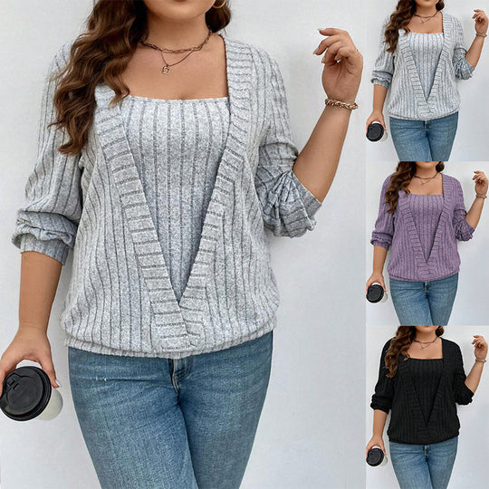 Damen vielseitige Strickjacke mit eleganter Rippenstruktur EB